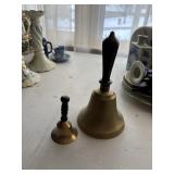 9' & 4' brass school bells  living room