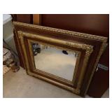 large wood framed gold trim mirror 34' x 30'