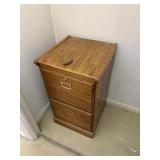 wood 2 drawer filing cabinet with keys