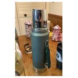 old green ALLADIN coffee thremos, with lid and cup