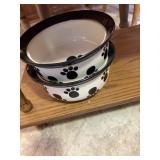 2 large ceramic dog bowls     kitchen