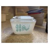 pyrex refrigerator dish with lid butterprint amish