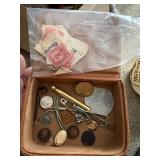 small trinket box, mercury dime, 2 dimes,