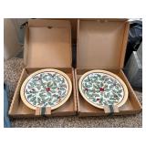 2 LONGABERGER american holly lunch plate