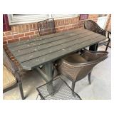 6 ft picnic table wood no benches - back porch