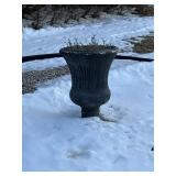 plastic  flower pot   back porch outside