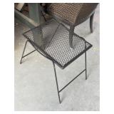 wrought iron side table back porch
