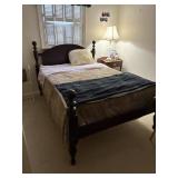 cannon ball full size wood bed with sheets &