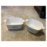 2 CORNING blue cornflower casseroles, 1.5qt & 1.75