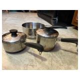 2 REVERE WARE pans/lid & 1 other pan
