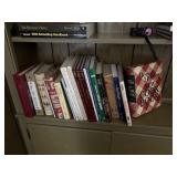 shelf of cookbooks old hardback better homes and