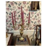 brass candelabra with copper arms