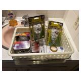 organizer, light bulbs,& household electric cord