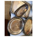 4 silver plated serving trays