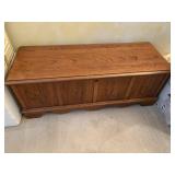LANE cedar chest , sheets, wool blanket etc.