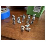 tiny metal nativity, less than 1 '     dining room