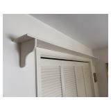 8ft x 7' white wood shelf above closet  bedroom 2