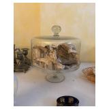 glass cake plate and dome lid    bedroom 1