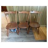 3 wood chairs    den