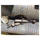 2 Desk mounted metal lights