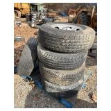 (5) 15' Jeep Rims & Tires Usable 5-lug