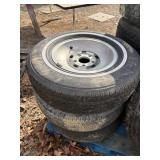 (3) 235-15 junk tires w/ 5 lug solid alum rims