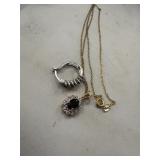 sterling silver chain,pendant, 1 earring 4grams