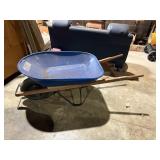 blue wheel barrow