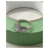 sterling silver engagement cut ring 3grams