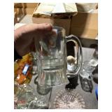 5 Heavy glass drinking mugs