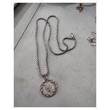 guardian angel pendant  19' sterling silver