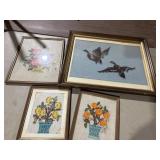 4 Framed Needlework Prints