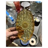 Anchor hocking fairfield amber glass dish