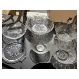 Clear Glass Bowls 6' to 10' & little glass spoon