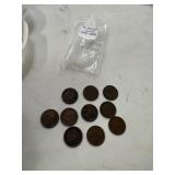 pack of 10 INDIAN CENTS 1899 to 1908
