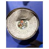 Flower o gold Bowl w/ handle 22k gold plated 8'