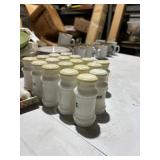 18 White Milk Glass Spice Jars
