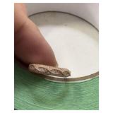 3grams sterling silver gold tone ring clear stones