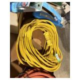 heavy duty yellow extension cord, 110 ends long