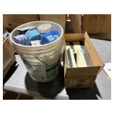 4 boxes switch covers & 5 gal bucket electric boxs