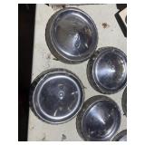 (4) Ford 9.5' dog dish hubcaps 60's stainlessSteel