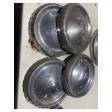 (4) Ford 9.5' dog dish hubcaps 60's stainlessSteel