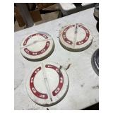 (3)  9.5' Painted Ford Hubcaps 1960's