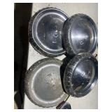 (4) Ford 9.5' dog dish hubcaps 60's (1 painted)