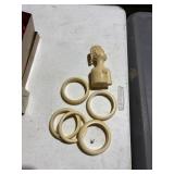 bone bust Carving and bracelets