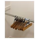 7 pants hangers vintage wood metal ,