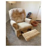 rocking recliner, beige  downstair room