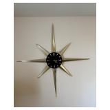 mid century electric starburst welby wall clock