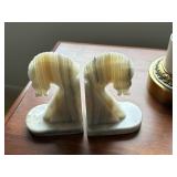 marble horse bookends, 1 needs glue living room