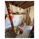 corner lot -  2 rolls chicken wire, lumber, 3